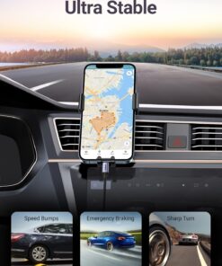 UGREEN Car Vent Phone Mount Air Vent Clip Cell Phone Holder Gravity Auto Lock Compatible with iPhone 15 14 Pro Max 14 Plus, iPhone 13 12 11 Pro Max XR XS 8 7 Plus, Samsung Galaxy S22 Smartphone Black 18 711GhT QKYL