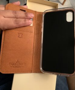 Snakehive iPhone XR Vintage Wallet || Genuine Leather Wallet Phone Case || Real Leather with Viewing Stand & 3 Card Holder || Flip Folio Cover with Card Slot (Brown) Apple iPhone XR Brown 28 711HBRk DL