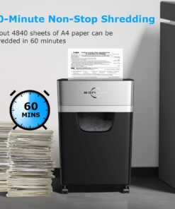 BONSEN 16-Sheet Heavy Duty Paper Shredder for Office, 60-Minute Running Time Cross-Cut CD Shredder with 60dB Low-Noise, 5.3-Gallon Pull Out Bin, Anti-Jam & Quiet Shredder for Home Office (S3102) 16-Sheet Cross-Cut 12 711Hgoo67L