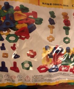 Coogam 32 PCS Jumbo Nuts and Bolts Set Shapes and Colors Matching Toys Occupational Therapy Tools Screw Nut Toy Sorting Building Construction Fine Motor Skills for Kids 28 711JaSIzswL