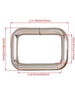 RDEXP 20pcs Metal Bag Purse Snap Hook 23mm Rectangle Rings Webbing Belts Buckle 9 711KnAVSBwL