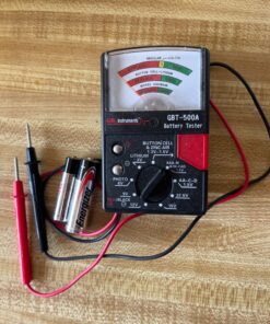 Gardner Bender GBT-500A Analog 1.5 V Button Cell/22.5 Photo/AA/AAA/12 V/9 V/Lantern Cells & More, Leads Battery Tester,14 Battery Range, Black 14 Battery Range 13 711KqEQI6L