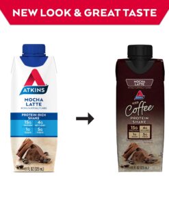 Atkins, Meal Replacement Shake, Gluten-Free, Mocha, 44 Fl Oz, 4 Count Mocha Latte 15 711KuSOwrAL