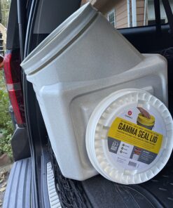 GAMMA2 Gamma Seal Lid - Pet Food Storage Container Lids - Fits 3.5, 5, 6, & 7 Gallon Buckets, Black, Made in USA 36 711LJ0v LfL 1