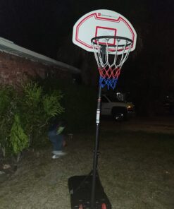 Best Choice Products Kids Height-Adjustable Basketball Hoop, Portable Backboard System w/ 2 Wheels, Fillable Base, Weather-Resistant, Nylon Net, Adjusts from 70.5in to 82.3in - White 41 711Lr7M83YL