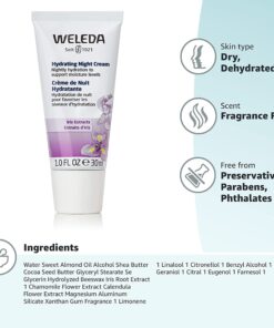 Weleda Hydrating Night Face Cream, 1 Fluid Ounce, Plant Rich Moisturizer with Iris Root, Calendula and Chamomile 16 711MAU6cekL