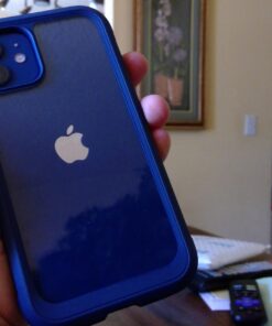 Miracase Glass Case for iPhone 12/ iPhone 12 Pro 6.1 inch (2020), Full-Body Clear Bumper Case with Built-in 9H Tempered Glass Screen Protector for iPhone 12/ iPhone 12 Pro,Dark Blue Dark Blue iPhone 12/12 Pro 6.1'' 35 711MDUeN4L