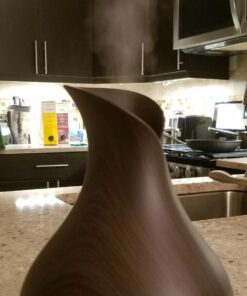 OliveTech Aroma Essential Oil Diffuser, 400ml Ultrasonic Cool Mist Humidifier with Waterless Auto Shut-Off and Cleaning Kit for Home, Yoga, Office, Spa, Bedroom, Baby Room - Wood Grain A-dark Wood 76 711Maxto5DL