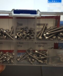 Hilitchi 420pcs M2 M3 Stainless Steel Hex Socket Head Cap Screws Nuts Assortment Kit with Box (304 Stainless Steel) 20 711MrH33CEL