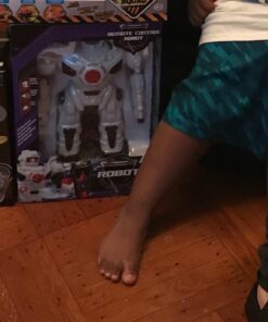 WolVolk 10 Channel Remote Control Robot Police Toy with Flashing Lights and Sounds, Great Action Toy for Boys 37 711NeUXSPwL