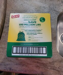 Glad ForceFlex Tall Kitchen Drawstring Trash Bags, 13 Gal, Fresh Clean Scent with Febreze, 110 Ct 110 Count (Pack of 1) 44 711O80SEML