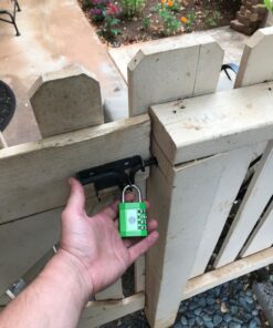 Padlock 4 Digit Combination Lock - for Gym School Locker, Outdoor Gate, Shed, Fence, and Storage - Weatherproof Metal - Keyless, Easy to Set, Resettable Locker Lock - Blue 23 711OvtX37fL