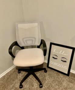 Ergonomic Office Chair Mesh Cheap Desk Chair Task Computer Chair Lumbar Support Modern Executive Adjustable Rolling Swivel Chair for Back Pain, White 33 711PCboSvL