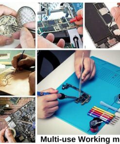 DREMINOVA Work Anti-Static Magnetic Soldering Mat For Electronics Repair Tool kit Screwdriver set for all iPhone, Iron Solder Station Heat Resistant Rubber Project Pad Desk Working Mat Mat with 25 in 1 10 711PG POxL