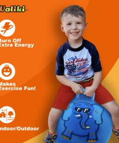 WALIKI Hopper Ball for Kids| Hippity Hop | Jumping Hopping Therapy Ball | Birthday Gift | Blue | Ages: 3-6 | 18"/45CM Ages: 3-6 (18"/45CM) 20 711PPbmi7cL