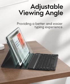 CHESONA Keyboard Case for iPad 9th Generation 2021 10.2 Inch, Detachable Wireless with Pencil Holder Stand Folio Keyboard Cover for New iPad 9th Gen/8th Gen/7th Gen 10.2", Black 9th/8th/7th -Black 30 711Q83Ky26L