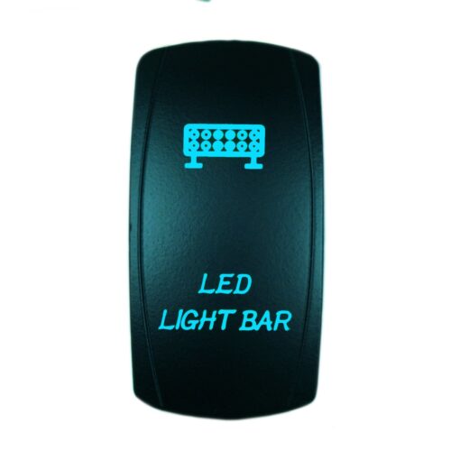 STVMotorsports Laser Backlit Blue Rocker Switch LED Light BAR 20A 12V On/Off LED Light (Blue)