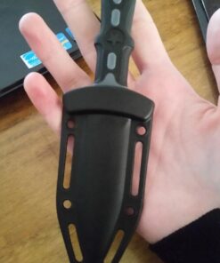 MTech USA – Fixed Blade Knife – Neck Knife - Black Blade, Black and Grey Nylon Fiber Handle, Includes Nylon Fiber Sheath w/ Ball Chain - Hunting, Camping, Survival, Tactical – MT-20-14GY,Black/Grey Black/Grey 33 711QdcpykSL