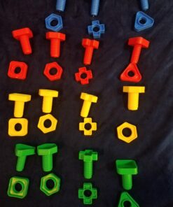 Coogam 32 PCS Jumbo Nuts and Bolts Set Shapes and Colors Matching Toys Occupational Therapy Tools Screw Nut Toy Sorting Building Construction Fine Motor Skills for Kids 24 711QhDBNB1L