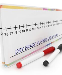 0-100 Dry Erase Number Line Board Double Sided 4 Feet Number Lines for Students with a Red & Black Dry Erase Marker Featuring 0-100 Number Line on One Side and Blank Line on The Reverse Side Set of 1 Board/2 Markers 30 711QwEcJHIL