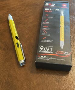 BIIB Stocking Stuffers Gifts for Men, 9 in 1 Multitool Pen Mens Gifts for Christmas, Gifts for Dad Who Wants Nothing, Dad Gifts for Him Grandpa, White Elephant Gifts for Adults, Tools Gadgets for Men Yellow 13 711RQW4frZL