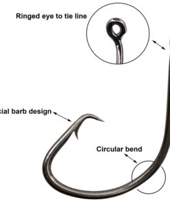 Shaddock Fishing 160pcs/box 7381 Offset Sport Circle Hooks Black High Carbon Steel Octopus Fishing Hooks-Size:1-5/0 8 711SL8cMIoL