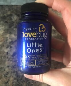 lovebug PROBIOTICS for Kids | Multi-Strain 3 Billion CFU | Constipation & Stomach Discomfort | Sugar Free | Ages 6+ 60 Count (Pack of 1) 25 711T 4MVxPL 1