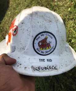 Alternative view of Not My Circus, Not My Monkeys, 2.5 inch Vinyl Circle, with Protective Laminate, Hard Hat, Vinyl, Decal, car Sticker