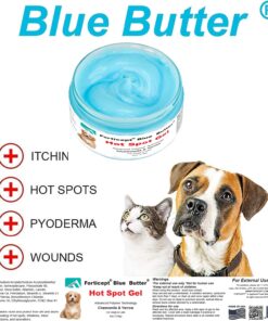 Alternative view of Forticept Blue Butter – Hot Spot Treatment for Dogs & Cats | Dog Wound Care | Skin Yeast Infections, Ringworm, Cuts, Rashes, First Aid Veterinary Strength Topical Ointment 4oz