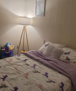 Amazon Basics Kid's Easy Care Microfiber Bed-in-a-Bag 7-Piece Bedding Set, Full/Queen, Purple Unicorns, Solid & Printed 34 711TX0A598L 4