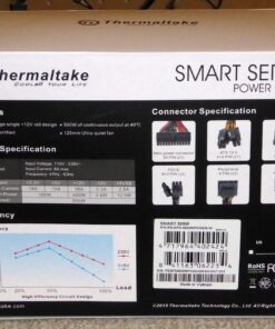 Thermaltake Smart 500W 80+ White Certified PSU, Continuous Power with 120mm Ultra Quiet Cooling Fan, ATX 12V V2.3/EPS 12V Active PFC Power Supply PS-SPD-0500NPCWUS-W 80 + White 60 711TsVMd1aL