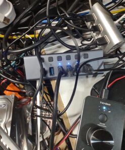 Powered USB Hub, 8-Port USB Hub 3.0 with SD/TF Card Readers, USB 3.0 Port Hub with Individual On/Off Switches and 5V/4A Power Adapter, USB C Hub Splitter for Laptop 8 IN 1 23 711U5U4XaEL