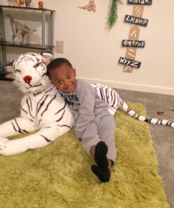 Melissa & Doug Giant Siberian White Tiger - Lifelike Stuffed Animal (over 5 feet long) - Extra Large, Plush Lifesize Tiger For Ages 3+ 32 711UIJdSqHL 1