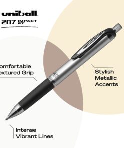 Uniball Signo 207 Impact RT Retractable Gel Pen, 12 Black Pens, 1.0mm Bold Point Gel Pens| Office Supplies by Uni-ball like Ink Pens, Colored Pens, Fine Point, Smooth Writing Pens, Ballpoint Pens 14 711VODNxyZL
