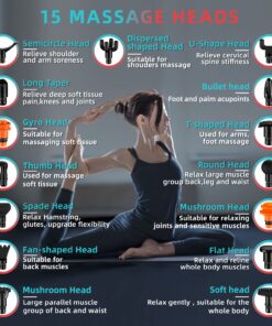 DACORM Massage Gun, Muscle Massage Gun Deep Tissue for Athletes, Portable Percussion Massager for Pain Relief - with 15 Massage Heads, Black M-black 8 711Vg3XXHL