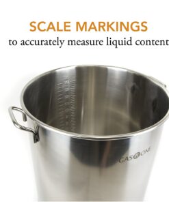 GasOne BS-64 Stainless Steel Kettle Pot Pre Drilled 4 PC Set Quart Tri Ply Bottom for Beer Includes Lid Ball Valve, Thermometer, Spigot-Home Brewing Supplies, 64 QT/16 GALLON 17 711VvT8pMTL