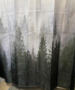 ORTIGIA Misty Forest Shower Curtains,Nature and Woodland Shower Curtain,Fantasy Fog Magic Winter Tree Bath Curtain for Bathroom,Waterproof Polyester Fabric 72" Wx72 L-with Hooks 72W x 72L(12 Metal Hooks,12 Grommets) Dark Forest 26 711WA2ga3HL
