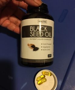 Black Seed Oil - 120 Softgel Capsules Skin Health (Non-GMO & Vegan) Cold-Pressed Nigella Sativa Producing Pure Black Cumin Seed Oil with Vitamin E - 500mg Each, 1000mg Per 2 Capsule Serving Capsules (120 Count) 39 711XI30bFHL 3
