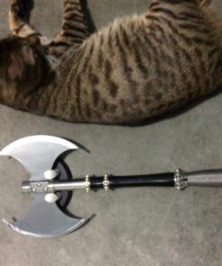 BladesUSA HK-079A Fantasy Medievel Battle Axe with Display Plaque, 21-Inch Length 25 711Xh1F6 mL