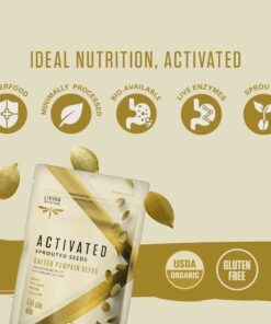 Living Intentions Organic Sprouted Pumpkin Seeds: Salted – NonGMO – Gluten Free – Vegan –Kosher – Paleo - 8 Ounce Unit Salted Pumpkin Seeds 8 Ounce (Pack of 1) 11 711Y8i5J5CL