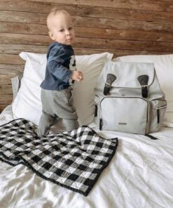 VS VOGSHOW Diaper Bag Backpack, Multifunction Stylish Travel Baby Bag Backpack with Crossbody Strap, Maternity Nappy Bag Gray 108 711YRCvKFL