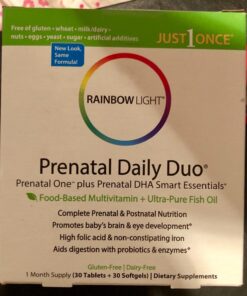 Rainbow Light Prenatal Daily Duo Multivitamin Kit, With Prenatal One Daily Multivitamin and Prenatal DHA Omega-3 Fish Oil for Mom's Health and Baby's Development Support, 30 Count 52 711Z8v8XR5L