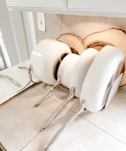 Caraway Nonstick Ceramic Cookware Set (12 Piece) Pots, Pans, 3 Lids and Kitchen Storage - Non Toxic, PTFE & PFOA Free - Oven Safe & Compatible with All Stovetops (Gas, Electric & Induction) - Cream 37 711Zwm i5RL