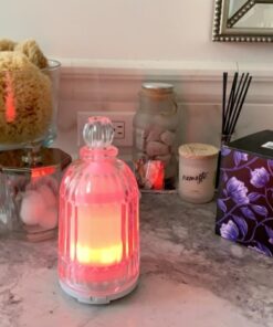 DOUDING Glass Essential Oil Diffuser Humidifier, Ultrasonic Aromatherapy Diffuser Cool Mist with Auto Shut-Off, 7 Colors Adjustable Diffuser for Home, Bedroom, Office, Yoga, 120ml(White Base) White Base 48 711a03zAhCL