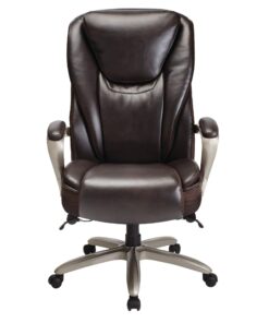 Serta® Smart Layers™ Hensley Big & Tall Ergonomic Bonded Leather High-Back Chair, Roasted Chestnut/Satin Nickel 17 711aaIqb16L