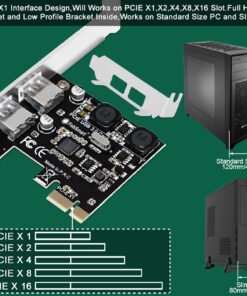 FebSmart 2-Ports Superspeed 5Gbps USB 3.0 PCI Express Expansion Card for Windows, MAC OS X and Linux Desktop PCs, Built in Self-Powered Technology, No Need Additional Power Supply (FS-U2S-Pro) FS-U2S-Pro 25 711cGszAPUL