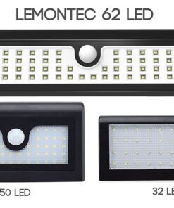 Lemontec Solar Lights, 62 LED Wall Solar Light Outdoor Security Lighting Nightlight with Motion Sensor Detector for Garden Back Door Step Stair Fence Deck Yard Driveway, 2 Pack 46 711cjwEBRZL