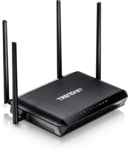 TRENDnet AC2600 MU-MIMO Wireless Gigabit Router, Increase WiFi Performance, WiFi Guest Network, Gaming-Internet-Home Router, Beamforming, 4K streaming, Quad Stream, Dual Band Router, Black, TEW-827DRU