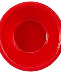 Creative Converting Touch of Color Plastic Bowls Party Supplies, 12oz, Classic Red