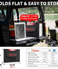 Alternative view of DOKIO 160W Pro 18V Portable Solar Panel Kit Folding Solar Charger for 12v Batteries/Power Station AGM LiFePo4 RV Camping Trailer Car Marine…